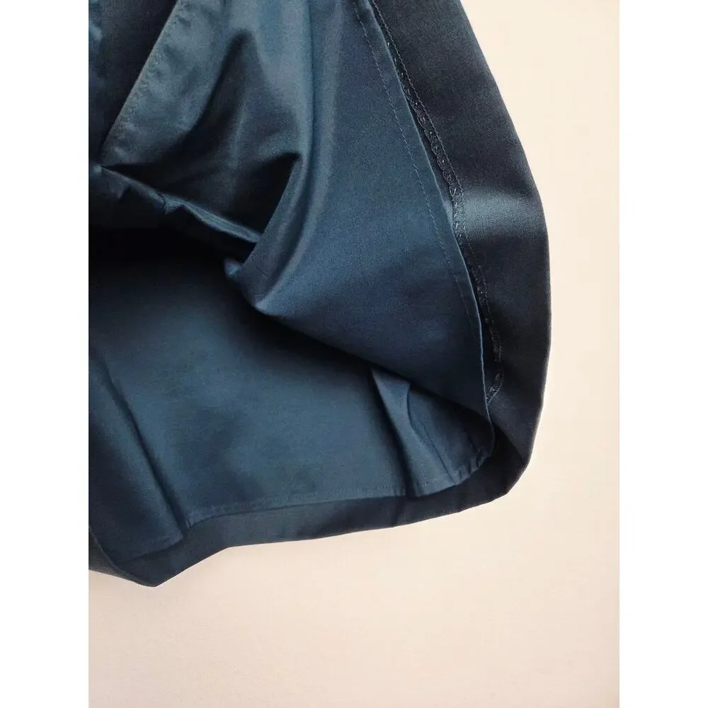 Theory Betty Dress 6 Blue Deep Teal Wool Blend Short Sleeves Sheath Career - Picture 11 of 14
